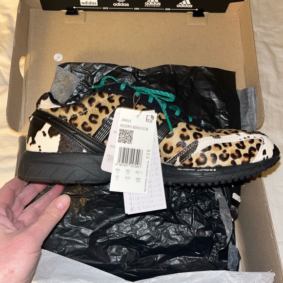 NWT Adidas ADIZERO ADIOS OG in Leopard and Cow, SIZE 10 - Picture 5 of 13
